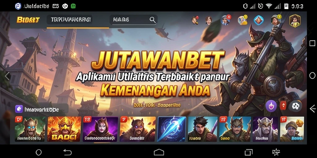 Tampilan utama JUTAWANBET dengan fitur utilitas yang lengkap.