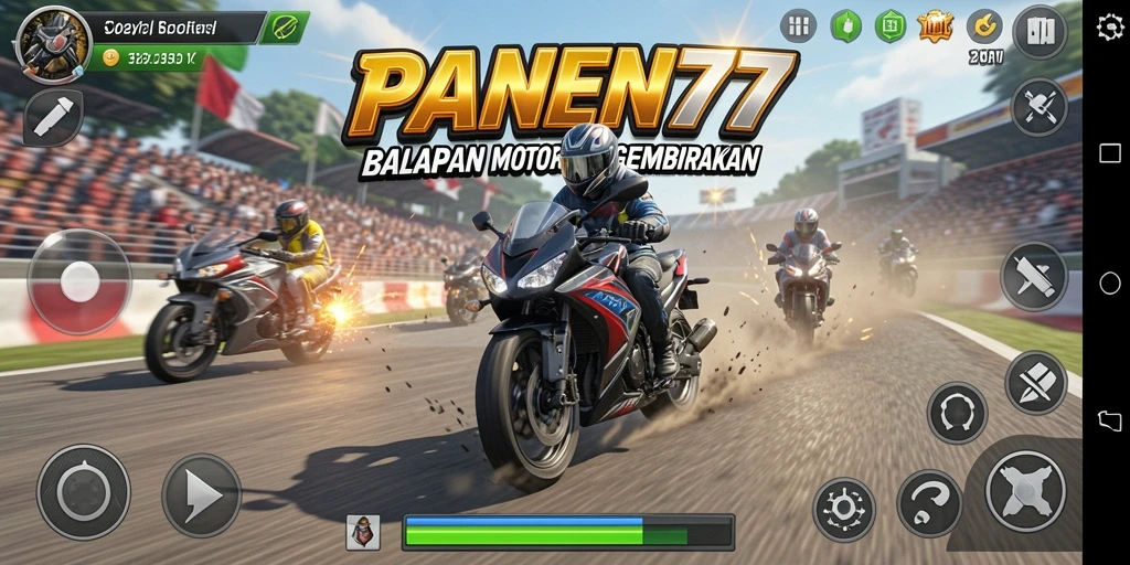 Gameplay seru di lintasan balapan motor PANEN77.