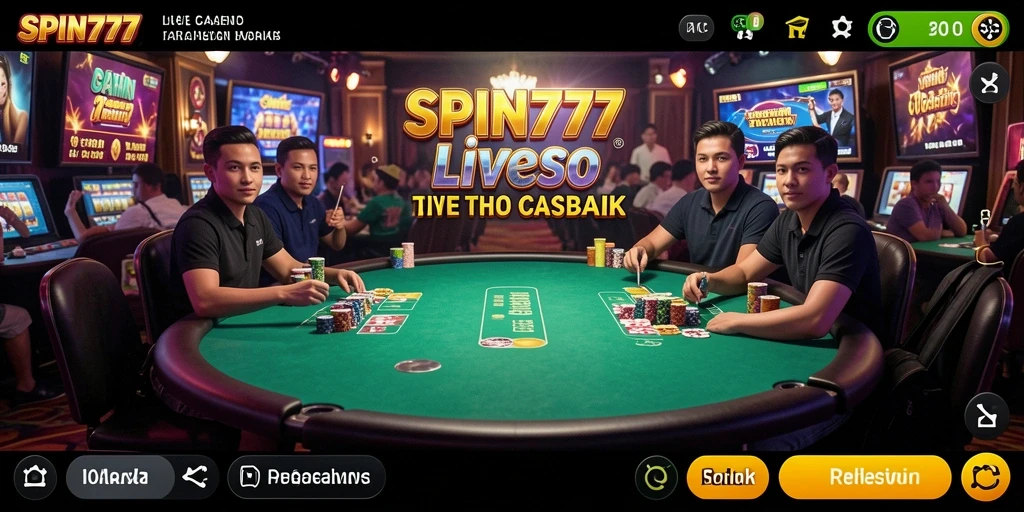 Tampilan gameplay Live Casino SPIN777 yang seru dan interaktif.