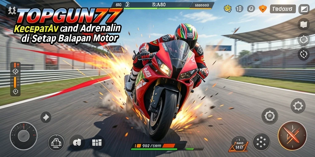 Gameplay seru balapan motor dengan grafis menawan di TOPGUN77.