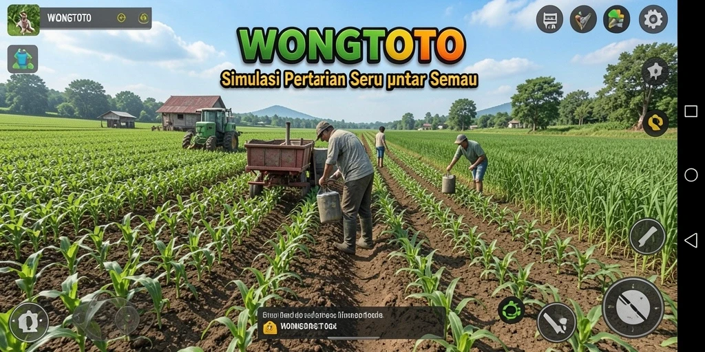Screenshot gameplay WONGTOTO yang menunjukkan aktivitas bertani